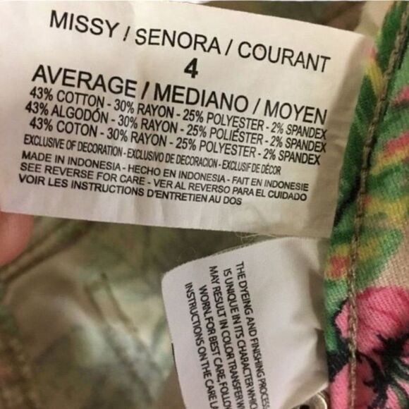 Nine West Jeans Womens Cigarette Fit Skinny Leg Multi‎ Floral Mid Pockets 4/27 - Picture 4 of 5